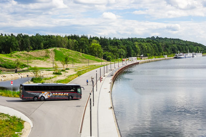 Coach arriving at Nuremberg cruise port