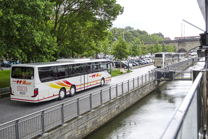 Tour buses in Würzburg, Germany