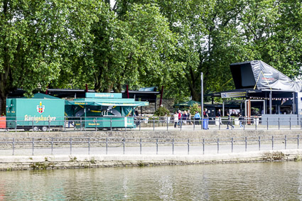 Beer garden on Moselle in Koblenz