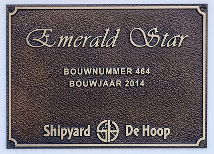 Plaque on EMERALD STAR