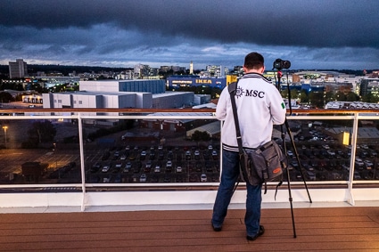 Ship's photographer on MSC PREZIOSA, Southampton