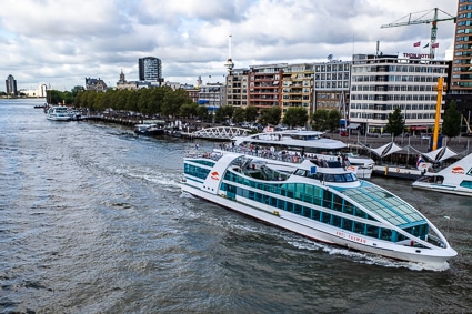 Spido sightseeing boat on River Nieuwe Maas, Rotterdam