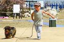 Boy and dog on Lido beach