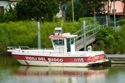 Fireboat on River Po