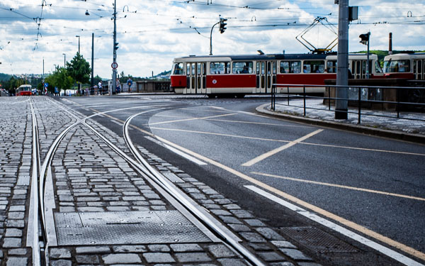 Prague trams and tracks