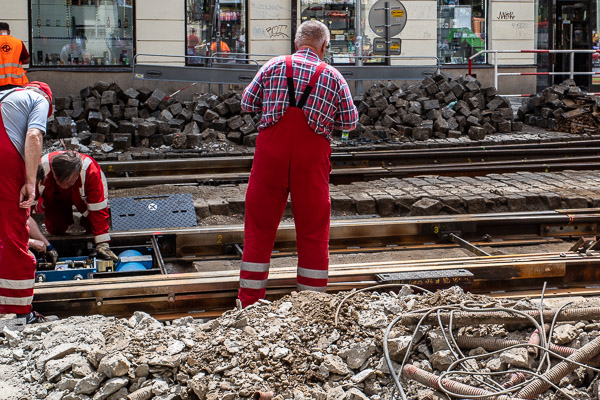 DPP maintenance workers use instruments to check track