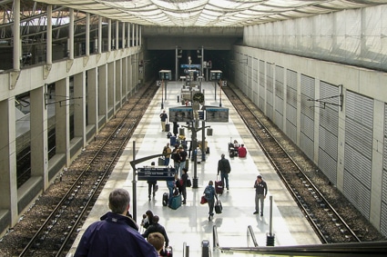 Paris Charles de Gaulle Airport RER train platforms