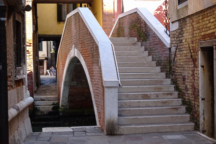 Brick and stone bridge in Venice