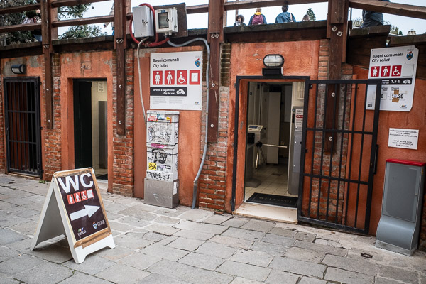 Venice WC - Public toilet at Accademia Bridge.