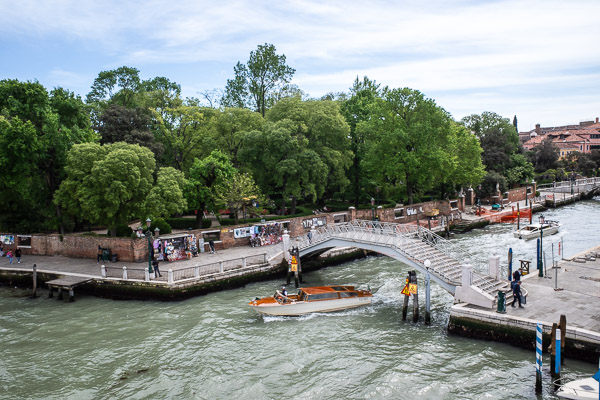 Giardini Papadopoli from Calatrava Bridge, Venice.