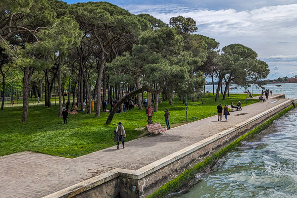 Venice waterfront in Giardini Pubblici.