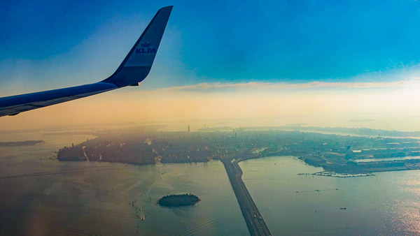 Aerial view of Venice from airplane