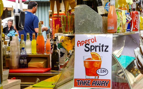 Aperol poster in bar window, Venice