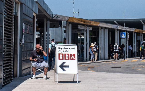 Lido Santa Maria Elisabetta public toilet (WC), Venice, Italy.