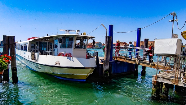 Terminal Fusina boat at Zattere in Venice, Italy