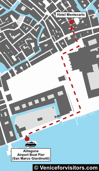 Venice Hotel Montecarlo map directions